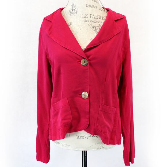 CMC Color Me Cotton Art to Wear Pink Tencel Shirt Top Jacket Medium Made USA - Picture 1 of 6